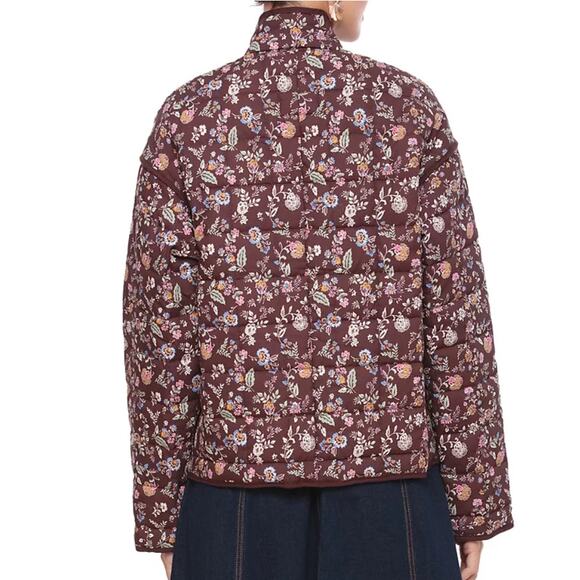 BAGATELLE COLLECTION WOMENS SIZE XLARGE FLORAL COTTON QUILTED JACKET BROWN NEW - Picture 3 of 15
